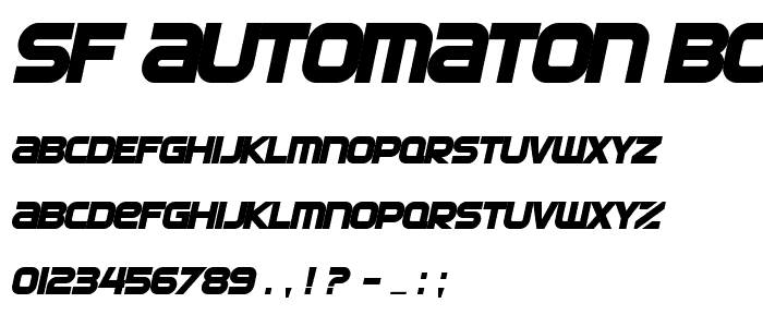 SF Automaton Bold Oblique font